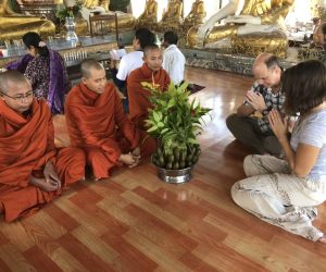 myanmar Blessing Ceremony - Blessed by three monks (1)