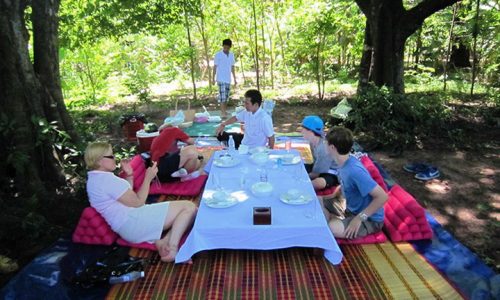 family picnic cambodia angkor